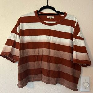 Madewell Red and White Striped Short Sleeve Tee